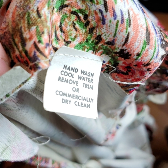 Vtg Floral Knit maxi dress, 60s/70s, vtg 14 (S/M) - Picture 11 of 12